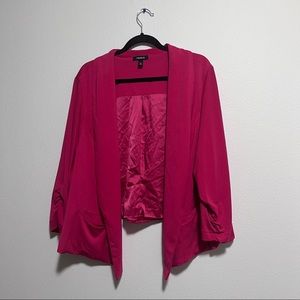 Torrid red 5x blazer - draped red woven crepe blazer - plus size business casual